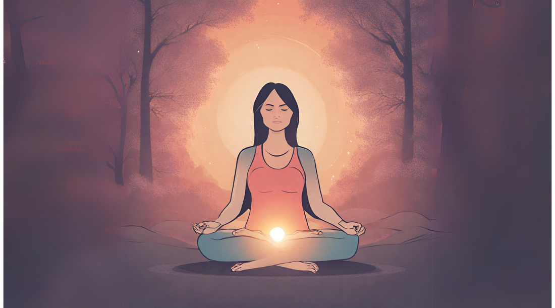 Femme utilisant la méditation positive