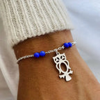 Bracelet Hibou Femme en Lapis Lazuli