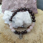 Bracelet Quartz Rose et grenat – Énergie et Harmonie