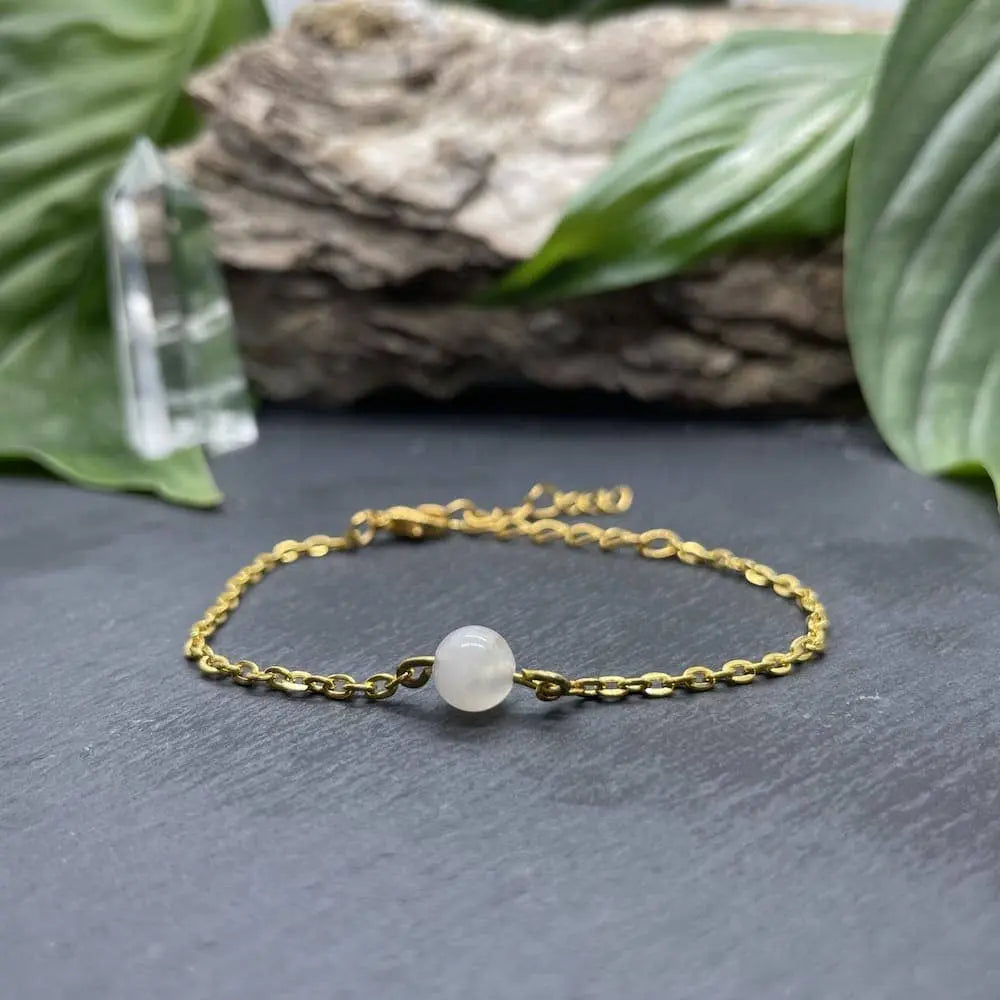 Pierre de Lune Bracelet Femme, élégant et intemporel, conçu pour les femmes, avec pierre lunaire pour lithothérapie.