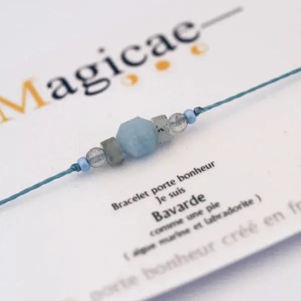 Bracelet porte bonheur Femme en pierres naturelles Bavarde