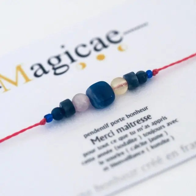 Bracelet porte bonheur Femme en pierres naturelles Merci Maîtresse