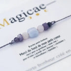 Bracelet porte bonheur Femme en pierres naturelles Merci du fond de mon petit cœur Maitresse