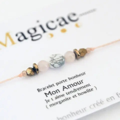 Bracelet porte bonheur Femme en pierres naturelles Mon Amour