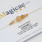 Bracelet porte bonheur femme pierres naturelles Champagne