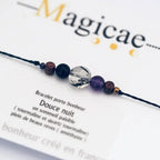 Bracelet porte bonheur femme pierres naturelles Douce nuit