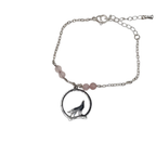 Bracelet Femme Loup - Animal Totem  - Quartz rose