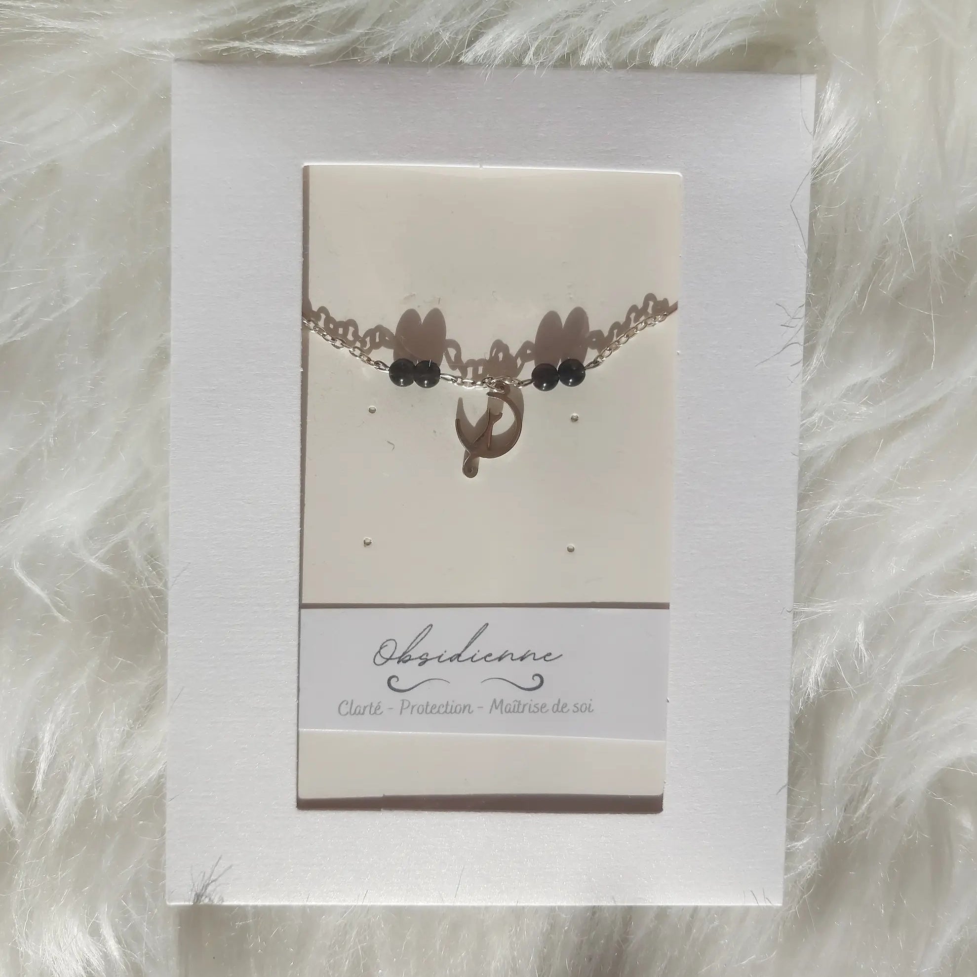 bracelet chat obsidienne