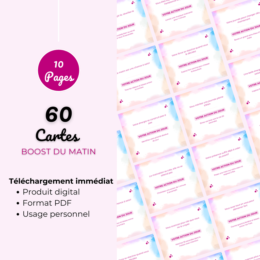 60 Cartes Motivantes - Boost du Matin