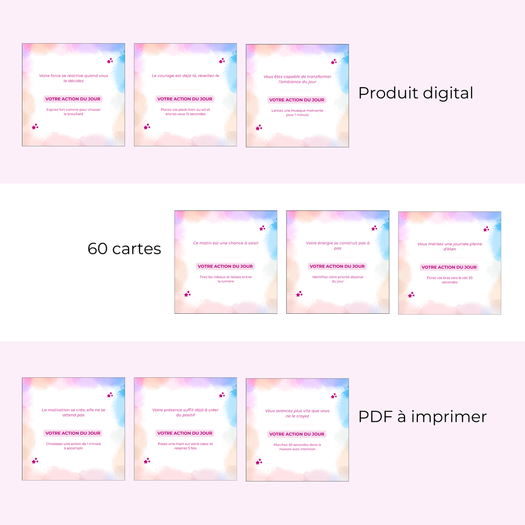 60 Cartes Motivantes - Boost du Matin